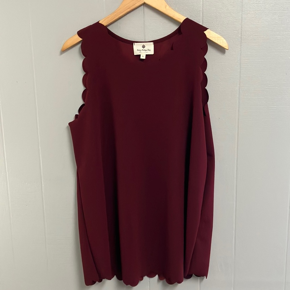 NWOT Tank XL Burgundy Betsey Boutique